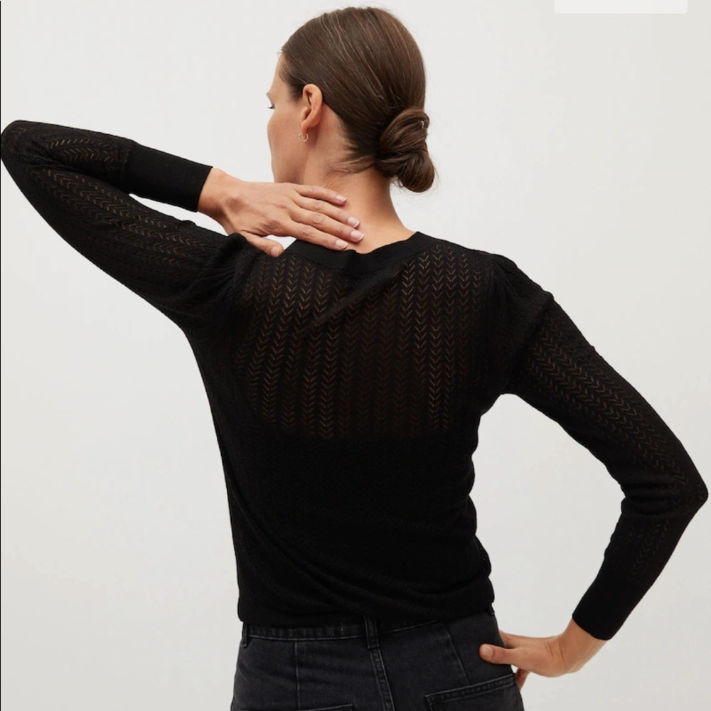 Mango Openwork Knit Sweater